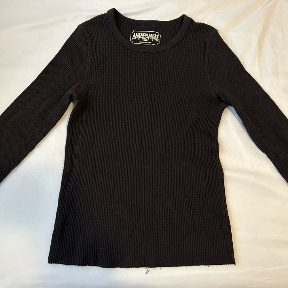 American Eagle ribbed black long sleeve